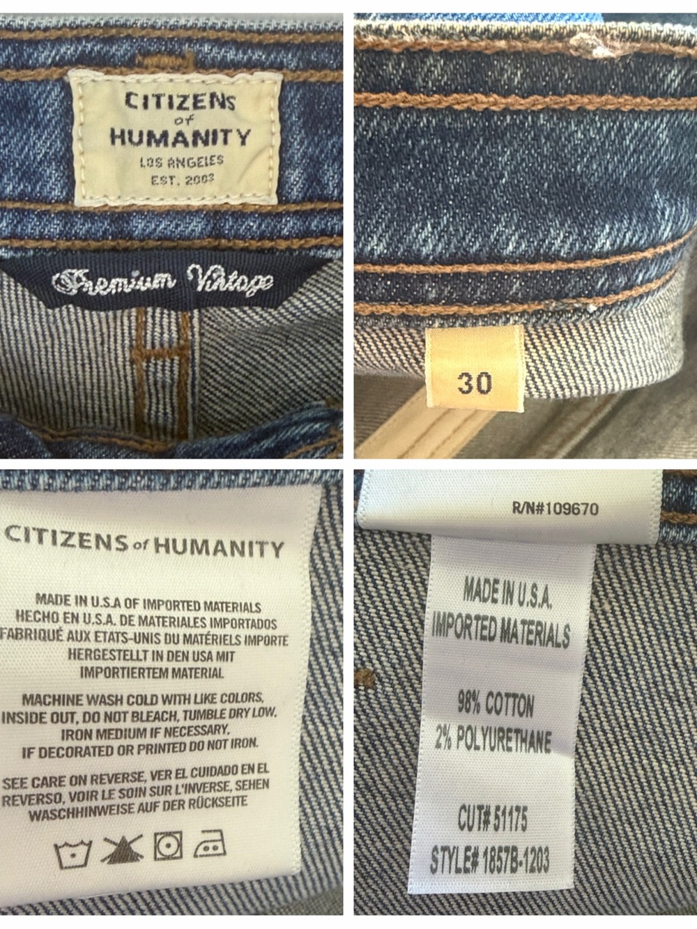 Citizen of Humanity Maisie Ultra High Rise Patch Pocket Flare Jeans Size 27 USA - Picture 15 of 16